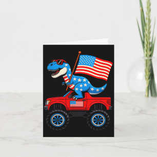 Cartão Caminhão monstro 4 de julho bandeira americana pat