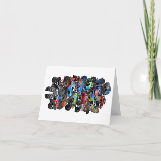 Cartão Caminhão monstro de cartum (Frente)