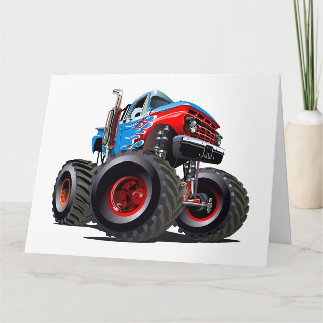 Cartão Caminhão monstro de cartum (Frente)
