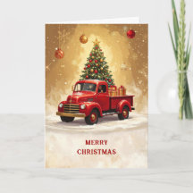 Caminhão Vermelho com Árvore de Natal e Presentes