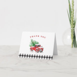 Cartão Caminhão Vermelho de Natal Obrigado