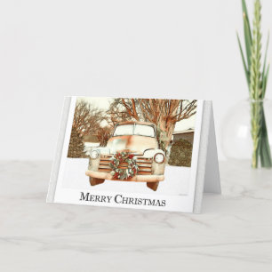 Cartão Caminhão Vintage - Feliz Natal