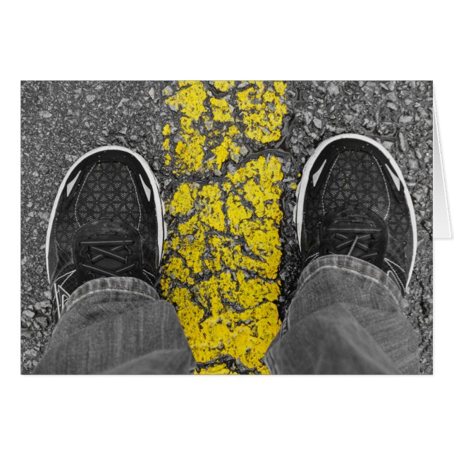 Cartão Caminhe pela linha (Frente horizontal)