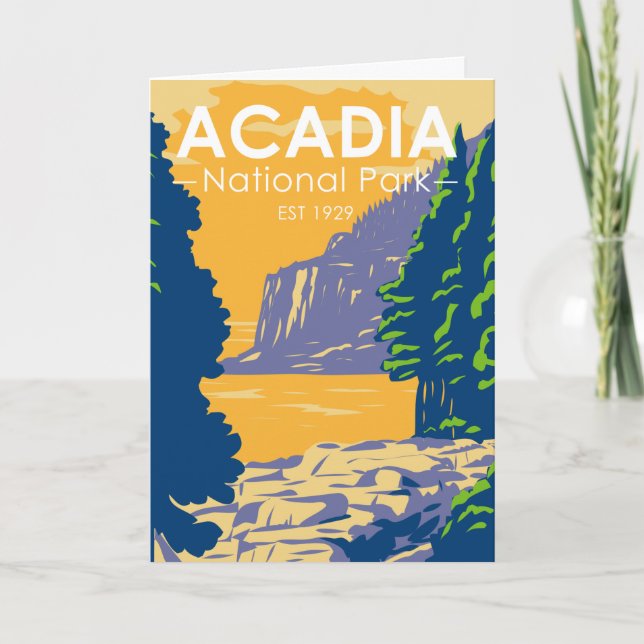 Cartão Caminho do Oceano Bar do Parque Nacional Acadia (Frente)