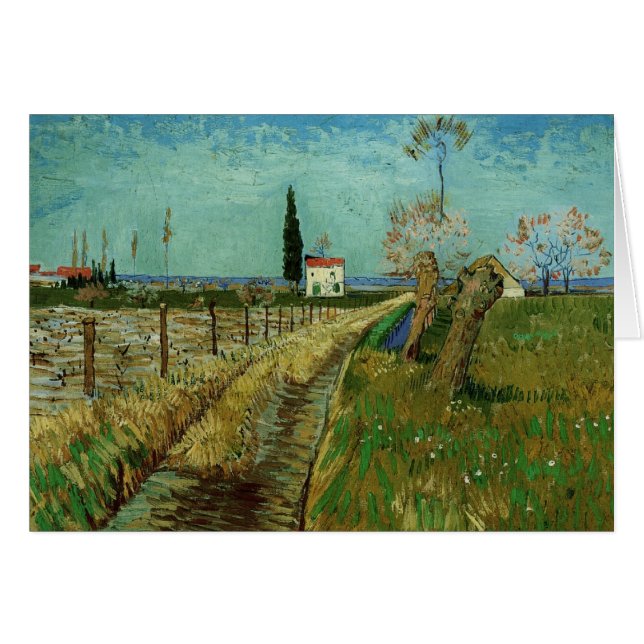 Cartão Caminho por Campo com Willows, Vincent van Gogh (Frente Horizontal)