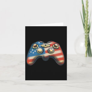 Cartão Camisa 4 de Julho Video Game Gamer Crianças Menino