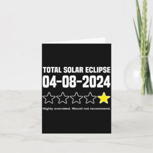 Cartão Camisa Anti Eclipse Solar Engraçada 2024 Eclipse S