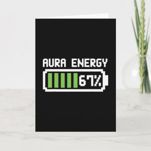 Cartão Camisa Aura Energy 67 Funny Meme Seis Sete 6 7 Hum