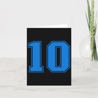 Cartão Camisa azul do time esportivo número #10 tri-blend