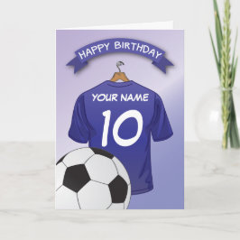 Cartão Camisa Azul Futebol Personalizado Aniversário Espo