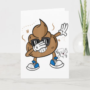 Cartão Camisa Bonita de Poop Dabbing - Emoticon Engraçado