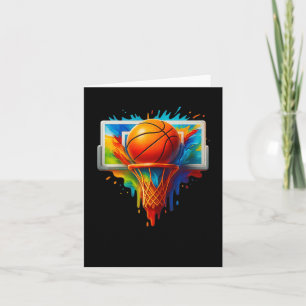 Cartão Camisa Colorida de Basquete com Tinta Tie Dye Colo