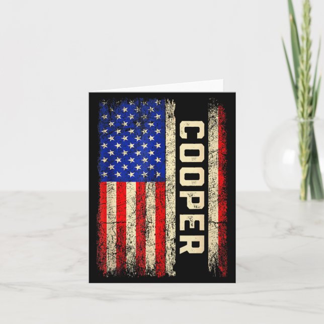 Cartão Camisa Cooper Sobrenome Cooper Nome Bandeira Ameri (Frente)