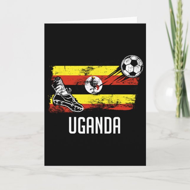 Cartão Camisa da Bandeira de Uganda Time de Futebol Ugand (Frente)