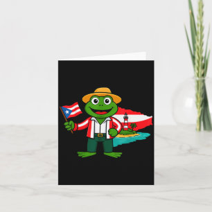 Cartão Camisa da Bandeira do Sapo Coqui de Porto Rico par