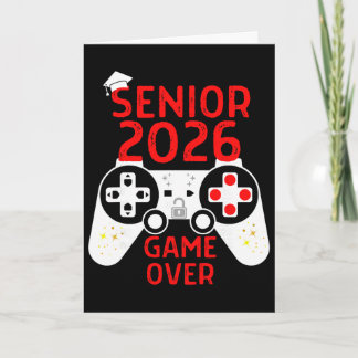 Cartão Camisa da Turma de 2026 Senior Video Game Over Esc