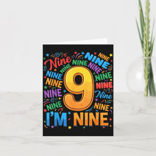 Cartão Camisa de Aniversário de 9 Anos Meninos 9 anos 9 M