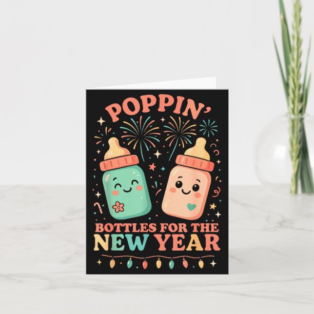 Cartão Camisa de Ano Novo, Enfermeira Png Garrafas Para o (Frente)