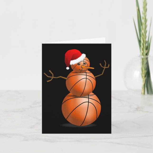 Cartão Camisa de Basquete de Natal - Neve de Basquete (Frente)