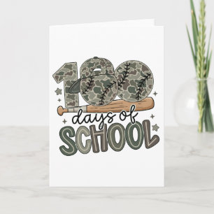 Cartão Camisa de beisebol camuflada de 100 dias de aula p