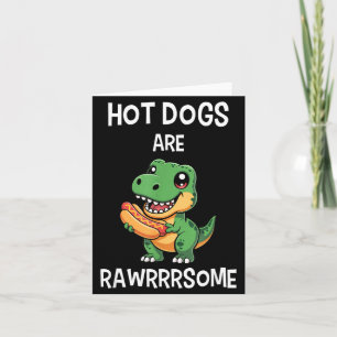 Cartão Camisa de cachorro-quente de dinossauro T Rex engr