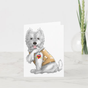 Cartão Camisa de cachorro tatuagem Westie eu amo mamãe di