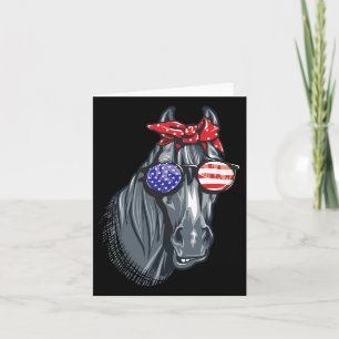 Cartão Camisa de cavalo 4 de julho para mulheres Gráfico