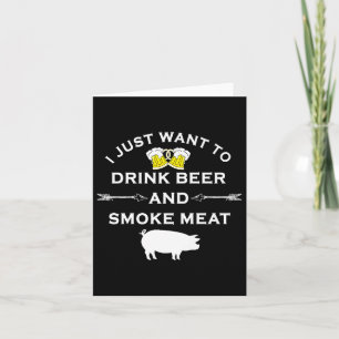 Cartão Camisa De Churrasco Engraçada Beer Beer Beer Fumar
