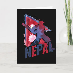 Cartão Camisa de Críquete do Nepal Bandeira Nepalesa Adep