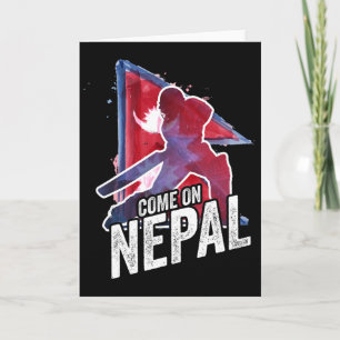 Cartão Camisa de críquete do Nepal Bandeira nepalesa Adep