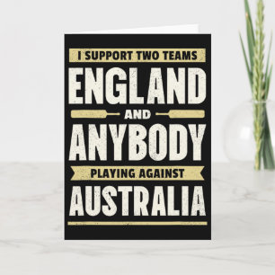 Cartão Camisa de Críquete Inglês Duas Equipes Não Austrál