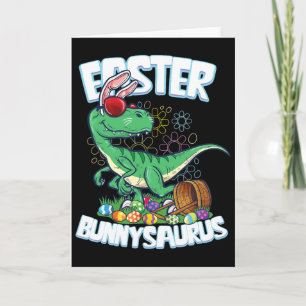 Cartão Camisa de Dinossauro de Páscoa Coelho Caça ao Ovo 