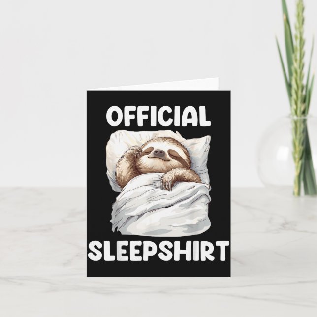 Cartão Camisa de dormir Fofo Sloth Amantes de Animais Pij (Frente)