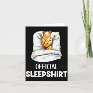 Cartão Camisa de dormir Girafa Amantes de Animais Pijama 