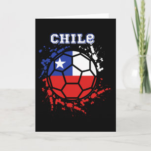Cartão Camisa de Fã de Futebol Bandeira Chilena Futebol C