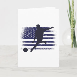 Cartão Camisa de Fã de Futebol dos EUA Bandeira Americana