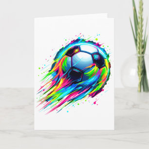 Cartão Camisa de Futebol Colorido Tie Dye Bola de Futebol