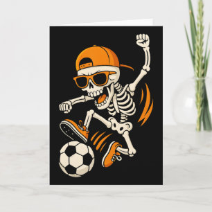 Cartão Camisa de futebol engraçada de esqueleto de Hallow