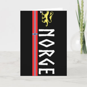Cartão Camisa de Futebol Norge Bandeira da Noruega Norueg
