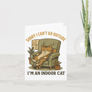 Cartão Camisa de Gato Engraçada Desculpe por não poder ir
