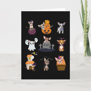 Cartão Camisa de Halloween com Fantasia de Chihuahua