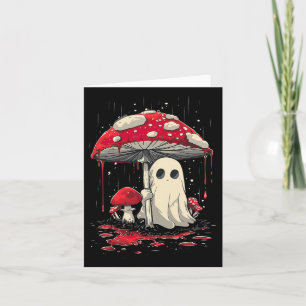 Cartão Camisa de Halloween de Cottagecore Ghost Mushroom