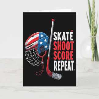 Cartão Camisa de Hockey no Gelo EUA Jovens Meninos de Ani