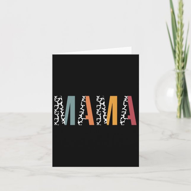 Cartão Camisa de Impressão de Vaca Mamãe Vida de Mãe Mãe  (Frente)