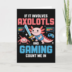 Cartão Camisa de jogador de Axolote Kawaii para meninos e