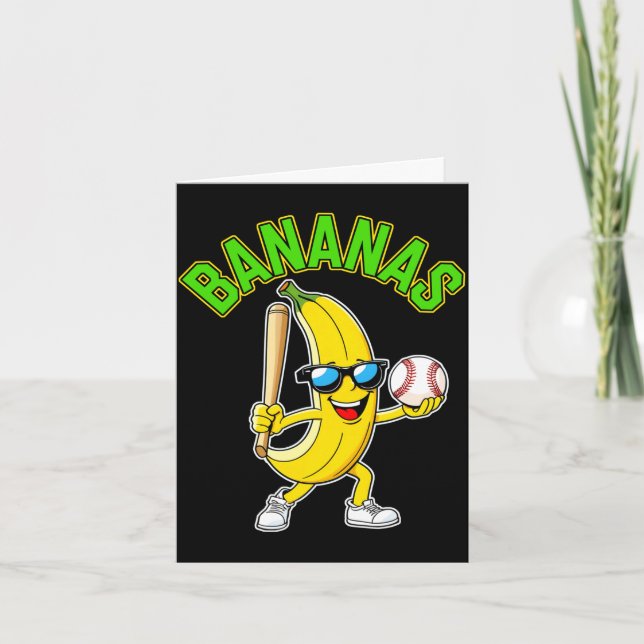 Cartão Camisa de manga longa de banana engraçada (Frente)