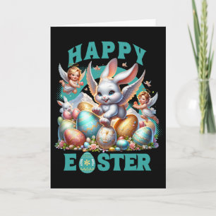 Cartão Camisa de Menino Easter Bunny Top de Menina Easter