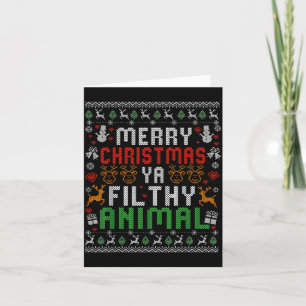 Cartão Camisa de Natal Animal Imundo Já de Natal de Pijam