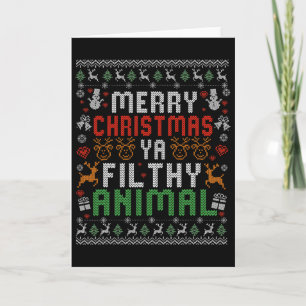Cartão Camisa de Natal Animal Imundo Ya Xmas Pijama Alegr