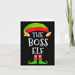Cartão Camisa de Natal da Família do Elfo Chefe Engraçado